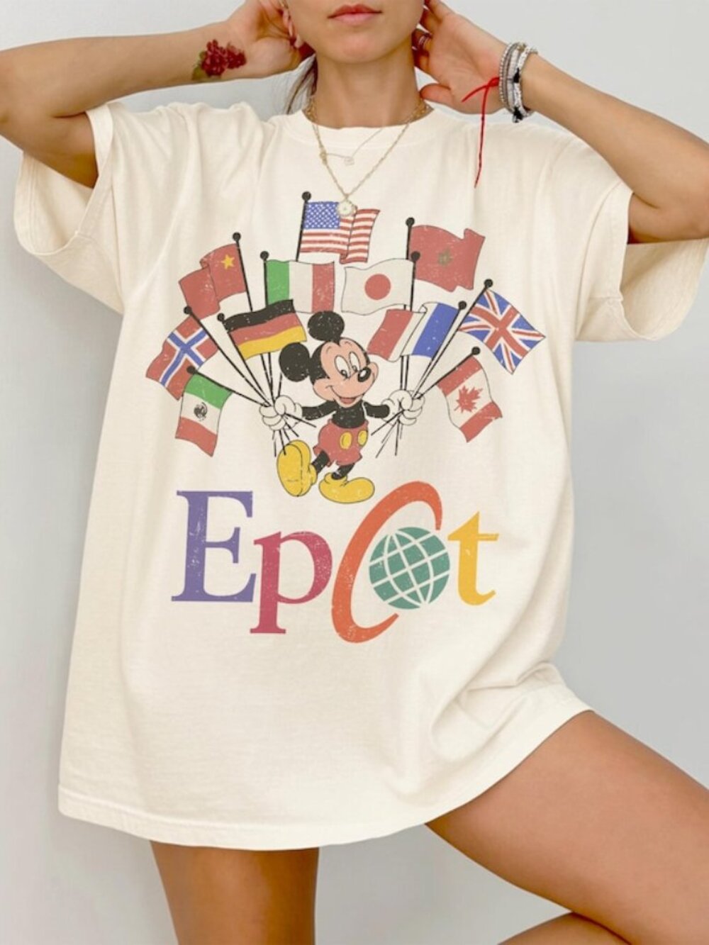 Epcot Mickey Flags Shirt, World Tour Tee